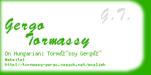 gergo tormassy business card